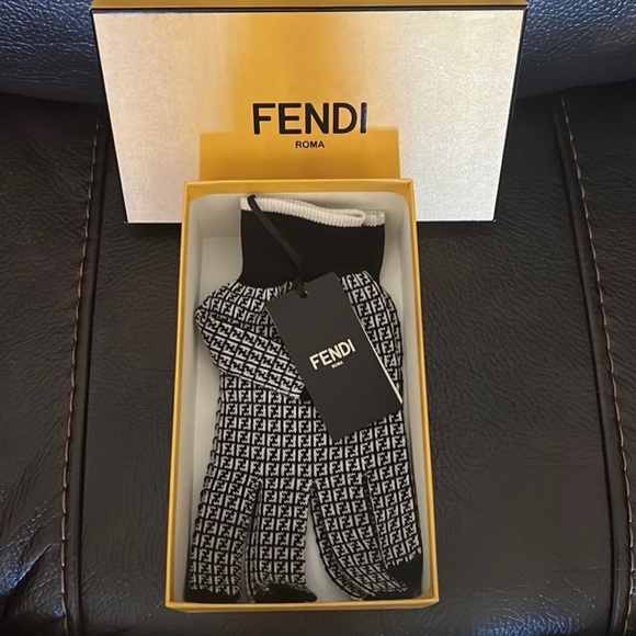 Fendi unisex FF zucca all over monogram wool gloves NEW - Picture 6 of 7